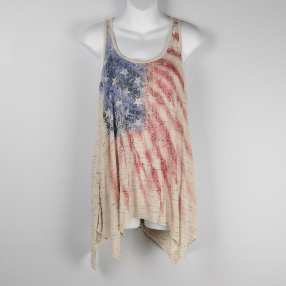 Daytrip Tops - Daytrip American Flag Racer Back Tank Top